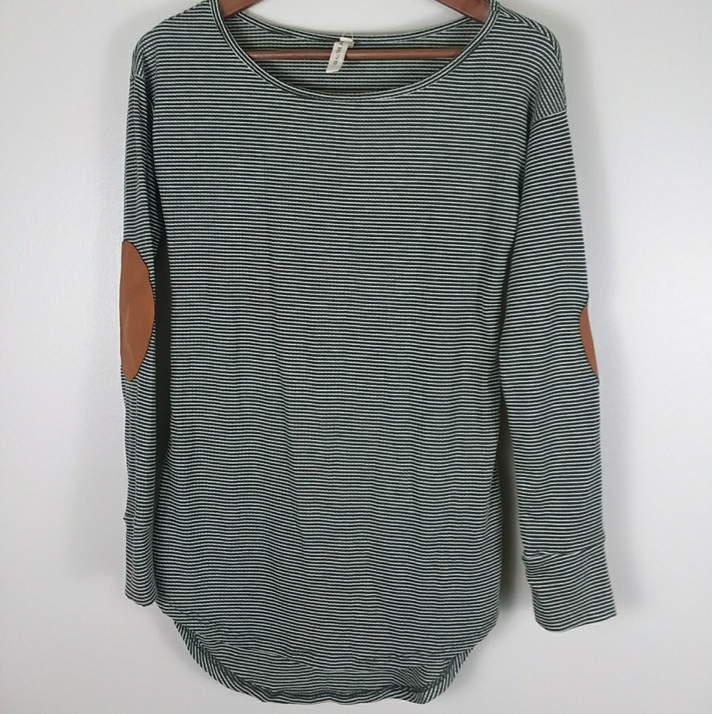 Long sleeve waffle knit, poly/rayon shirt